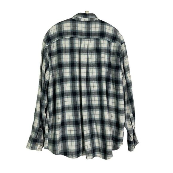 Cabela's Men's XL Plaid Button-Down Shirt 100% Cotton Blue/White - Picture 4 of 8